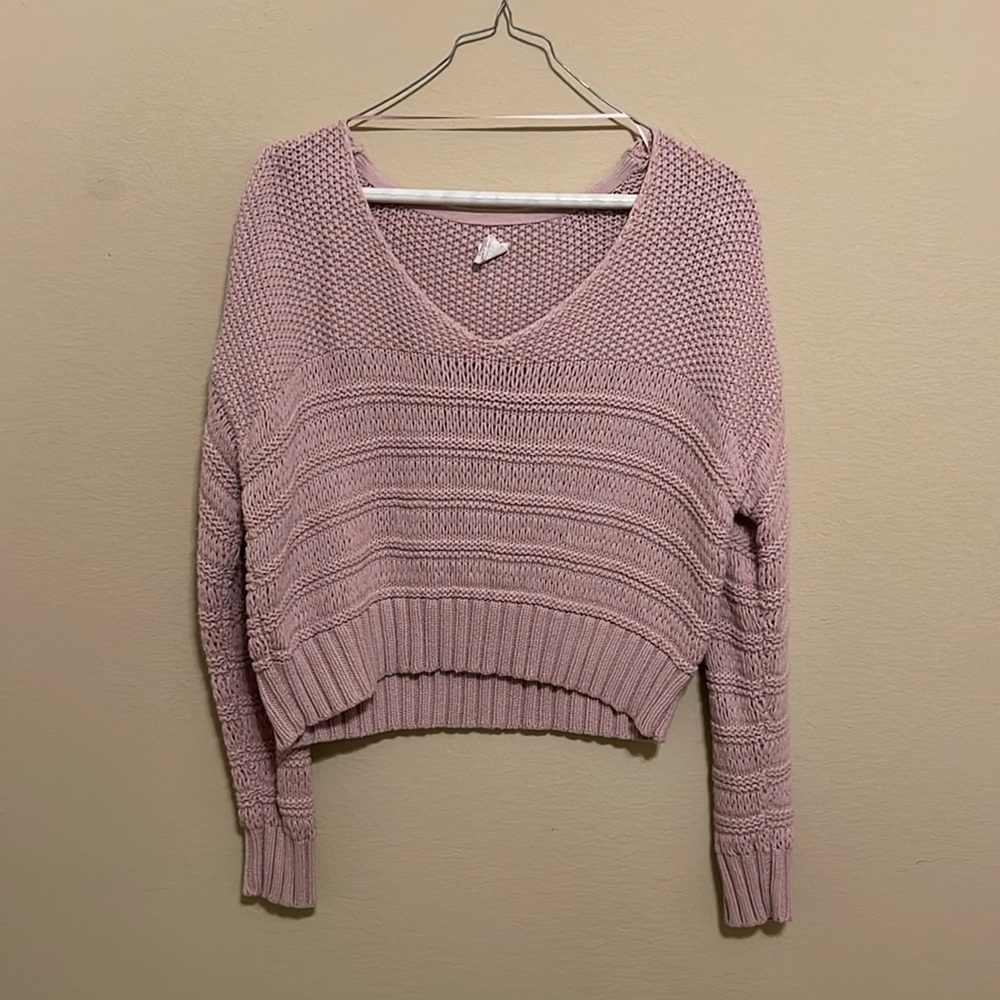 Pink cropped sweater